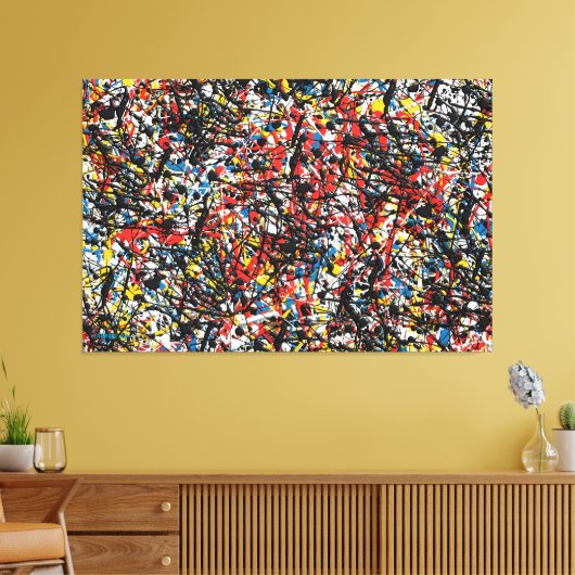 SPLT_24_004, Actie Splatter Schilderen Canvas Afdruk (Insitu (Woonkamer))