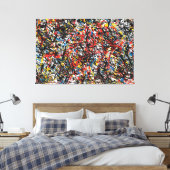 SPLT_24_004, Actie Splatter Schilderen Canvas Afdruk (Insitu (Slaapkamer))