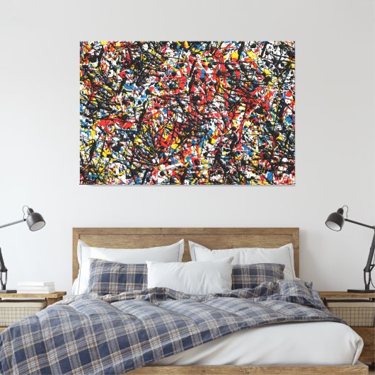 SPLT_24_004, Actie Splatter Schilderen Canvas Afdruk (Insitu (Slaapkamer))