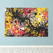 SPLT_24_007, Actie Splatter Schilderen Canvas Afdruk (Insitu (Houten vloer))