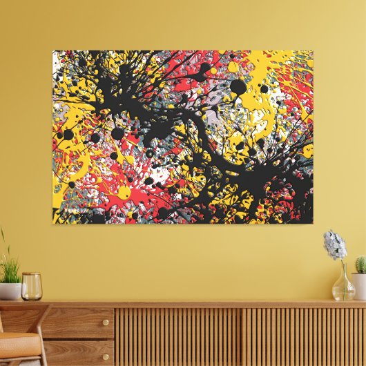SPLT_24_007, Actie Splatter Schilderen Canvas Afdruk (Insitu (Woonkamer))