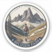 Splügen Pass Alpine bergpas Lepontine Alpen Sticker (Voorkant)