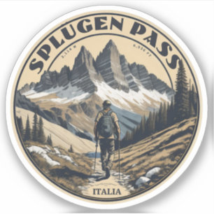 Splügen Pass Alpine bergpas Lepontine Alpen Sticker