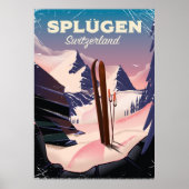 splügen Zwitserland ski poster (Voorkant)