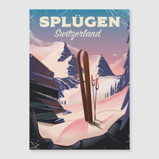 splügen Zwitserland ski poster (Voorkant)