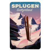 splügen Zwitserland ski poster Magneet (Verticaal)