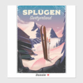 Splügen Zwitserland ski poster Sticker (Vel)