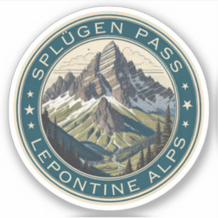 Splügenpas Alpenbergpas Lepontische Alpen Sticker