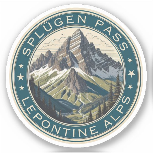 Splügenpas Alpenbergpas Lepontische Alpen Sticker (Voorkant)