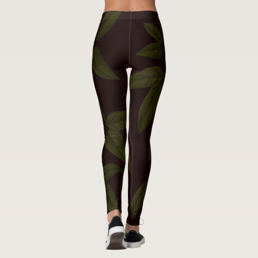 SPNP_Green_Leaves_Leggings Leggings (Achterkant)