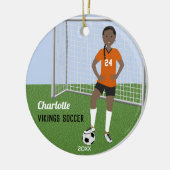 Spocer Player African American in Oranje Keramisch Ornament (Links)
