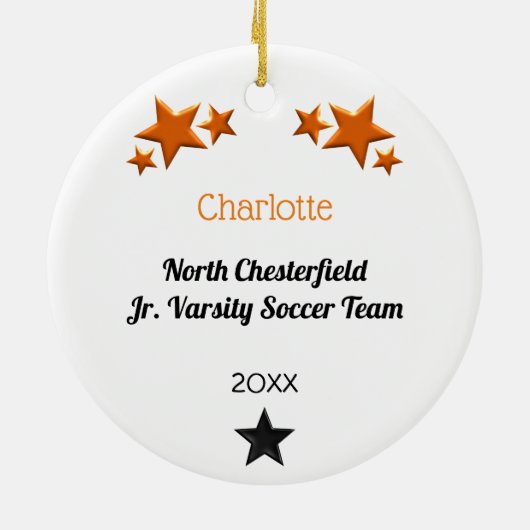 Spocer Player African American in Oranje Keramisch Ornament (Achterkant)