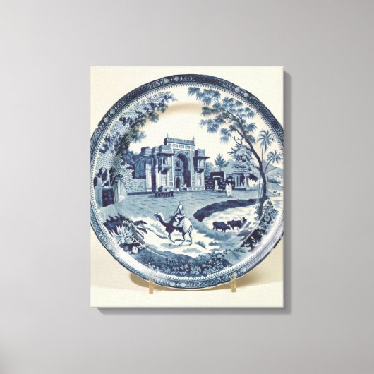 Spodenblauw en wit bord, c.1815 canvas afdruk (Voorkant)