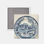 Spodenblauw en wit bord, c.1815 magneet (Voorkant / Achterkant)