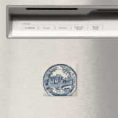 Spodenblauw en wit bord, c.1815 magneet (Insitu (Vaatwasser))