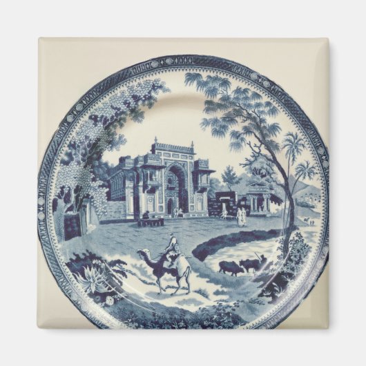 Spodenblauw en wit bord, c.1815 magneet (Voorkant)