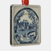 Spodenblauw en wit bord, c.1815 metalen ornament (Rechts)