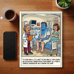Spoedeisende Hulp Geslacht Reveal Cartoon Briefkaart
