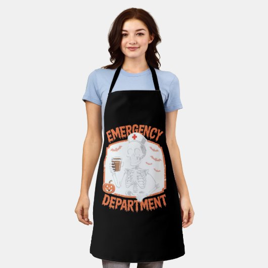Spoedeisende hulp Grappige Halloween Nurse Essenti Schort (Gedragen)