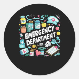 Spoedeisende hulp Groovy Er Crew Nurse Room Ste Ronde Sticker