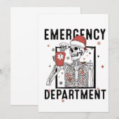 Spoedeisende Hulp Skelet Verpleegster Koffie Liefh Bedankkaart (Voorkant / Achterkant)