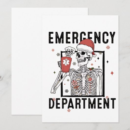 Spoedeisende Hulp Skelet Verpleegster Koffie Liefh Bedankkaart (Voorkant / Achterkant)