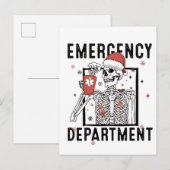 Spoedeisende Hulp Skelet Verpleegster Koffie Liefh Uitnodiging Briefkaart (Voorkant / Achterkant)