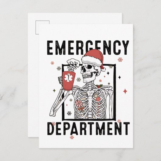 Spoedeisende Hulp Skelet Verpleegster Koffie Liefh Uitnodiging Briefkaart (Voorkant / Achterkant)