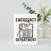 Spoedeisende Hulp Skelet Verpleegster Koffie Liefh Uitnodiging Briefkaart (Staand voorkant)