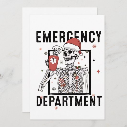 Spoedeisende hulp Skeleton Nursing Coffee Lover Feestdagenkaart (Voorkant / Achterkant)