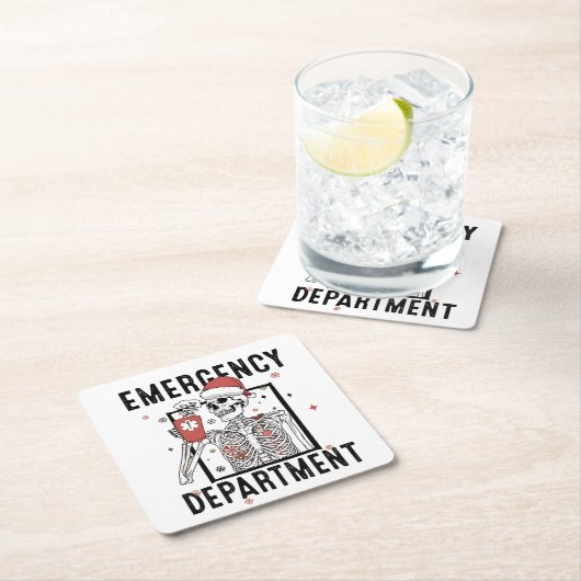 Spoedeisende hulp Skeleton Nursing Coffee Lover Kartonnen Onderzetters (Insitu)