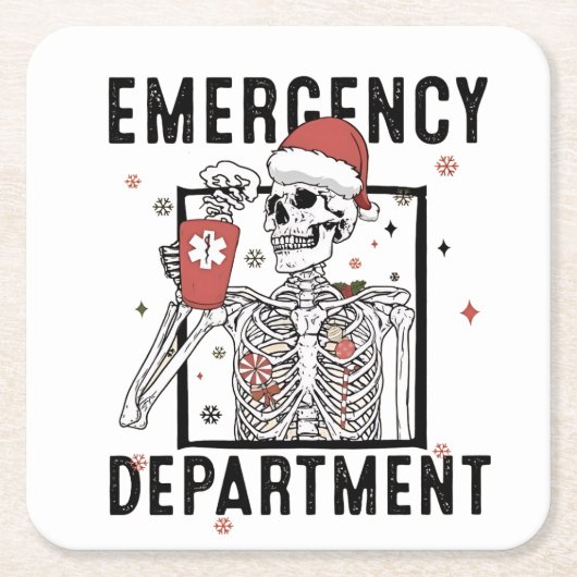 Spoedeisende hulp Skeleton Nursing Coffee Lover Kartonnen Onderzetters (Voorkant)