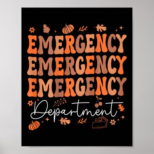 Spoedeisende hulp Thanksgiving Ed Nurse Er Nurs Poster (Voorkant)