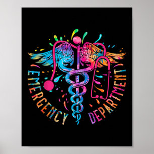 Spoedeisende hulp Tie Dye Ed Er Nurse S Poster