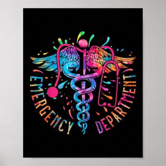 Spoedeisende hulp Tie Dye Ed Er Nurse S Poster (Voorkant)