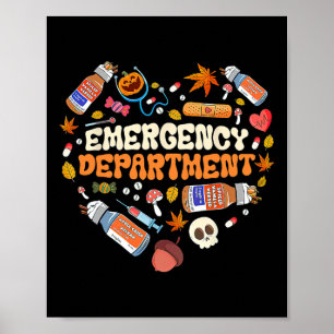 Spoedeisende hulp Verpleegkundige Hart Herfst Herf Poster