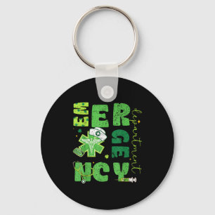 Spoedeisende hulp verpleegster St. Patrick's Day o Sleutelhanger