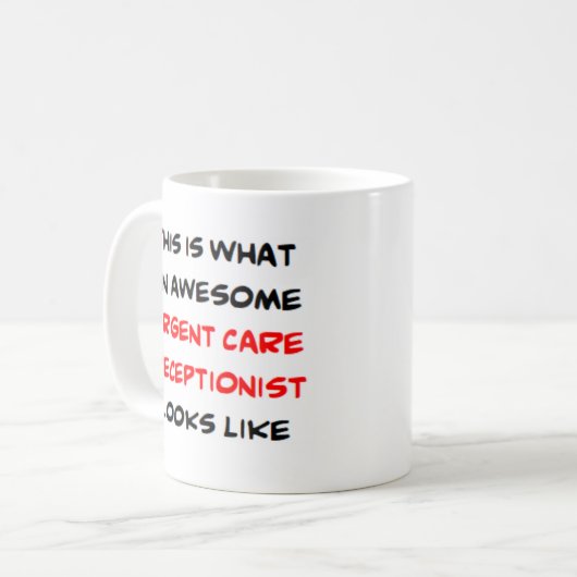 spoedeisende zorg receptioniste, geweldige Mok (Voorkant links)
