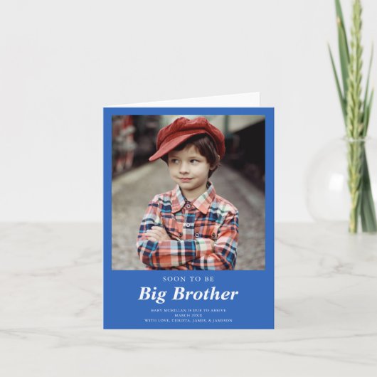 Spoedig om Big Brother's foto Zwangerschap Blauw Aankondiging (Voorkant)