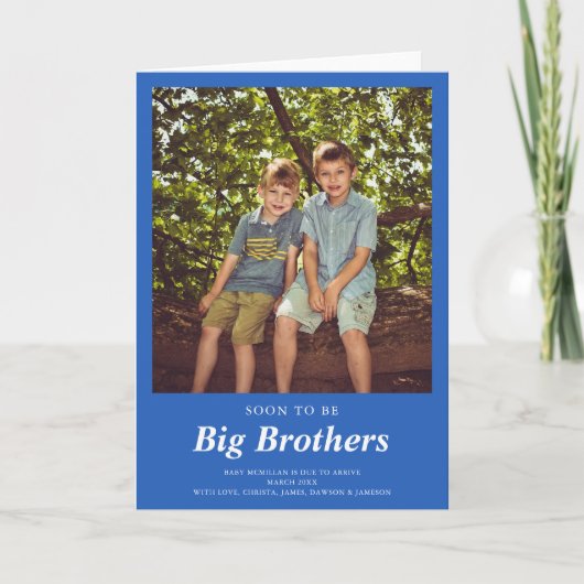 Spoedig om Big Brother's foto Zwangerschap Blauwe  Aankondiging (Voorkant)