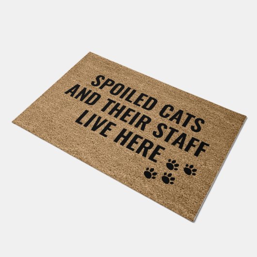 Spoedige katten en hun personeel wonen hier deurmat (Schuin)