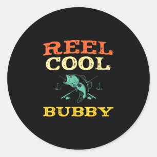 Spoel cool bubby vissen visser grappig vintage ronde sticker