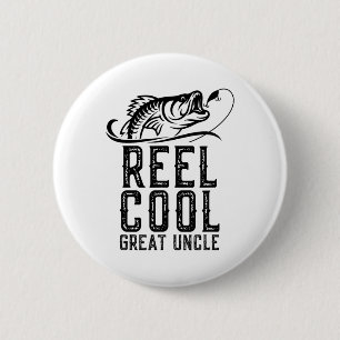 Spoel Cool Geweldige Oom Vissen Visser Grappig Ret Ronde Button 5,7 Cm