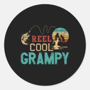 Spoel Cool Opa Vintage Grappige Hengel Geschenk Vo Ronde Sticker