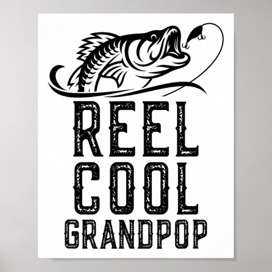 Spoel Cool Opa Vissen Visser Grappig Retro Poster (Voorkant)