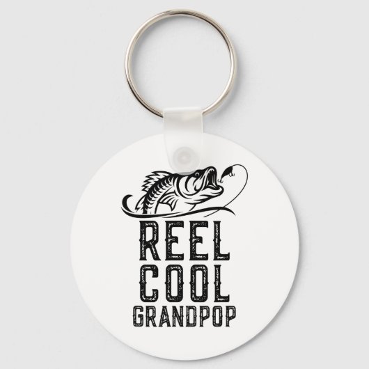 Spoel Cool Opa Vissen Visser Grappig Retro  Sleutelhanger (Voorkant)