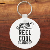 Spoel Cool Opa Vissen Visser Grappig Retro  Sleutelhanger (Voorkant)
