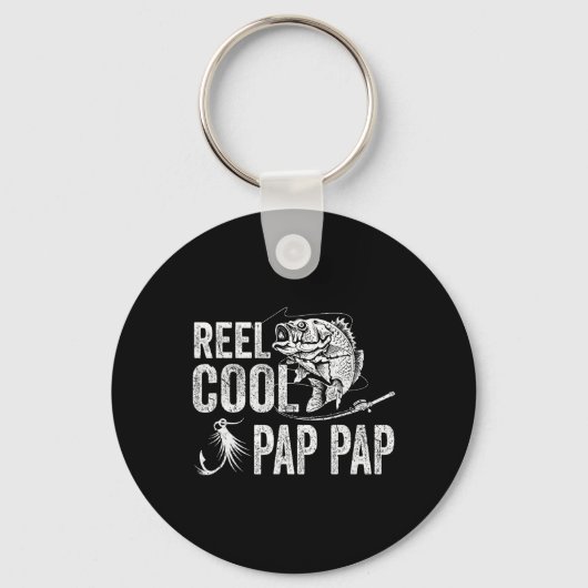 Spoel Cool Pap Pap Vissen Vaderdag Geschenken  Sleutelhanger (Voorkant)