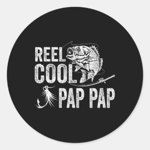 Spoel Cool Pap Pap Visvangst Vaderdag Cadeaus Ronde Sticker