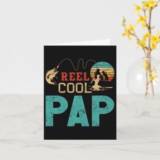 Spoel Cool Pap Vissen Vaderdag Cadeau Voor Visser Kaart (Gele Bloem)